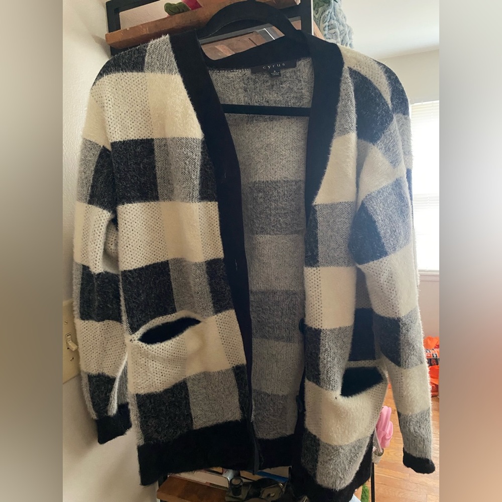 Black and white cardigan